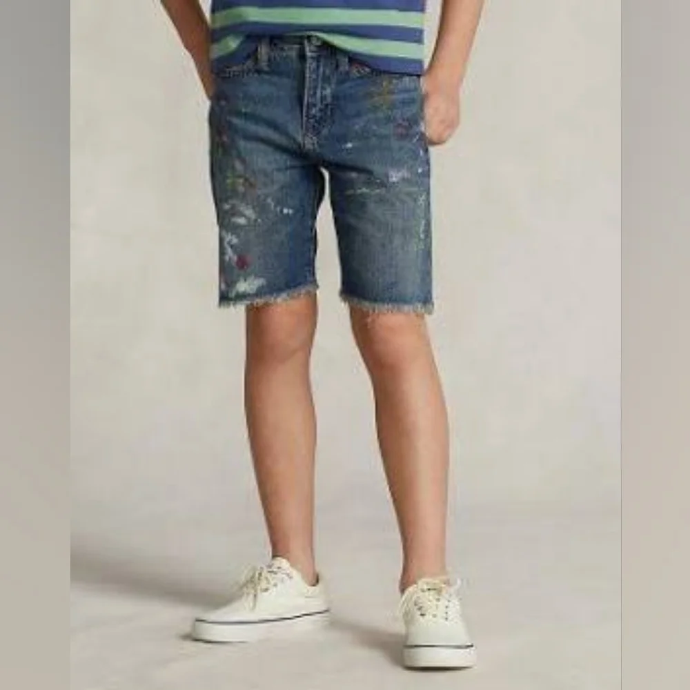 Polo Ralph Lauren Boy's Splatter Sullivan Slim Denim Shorts - Big Kid